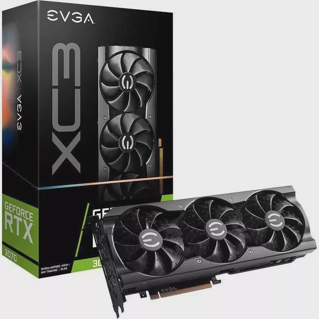 EVGA 08G-P5-3751-KR XC3 Black Gaming NVIDIA GeForce RTX 3070 Graphic Card - 8 GB GDDR6