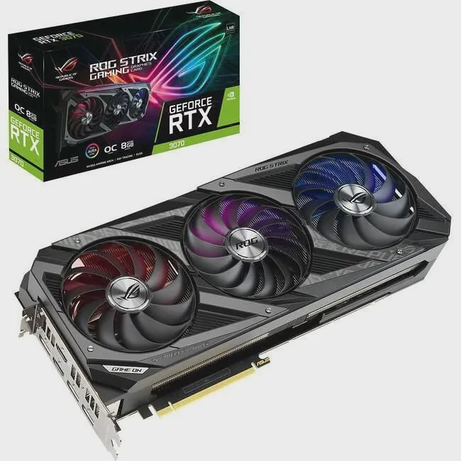 ASUS ROGSTRIXRTX3070TIO8GGAMI NVIDIA GeForce RTX 3070 Ti Graphic Card - 8 GB GDDR6 - LHR
