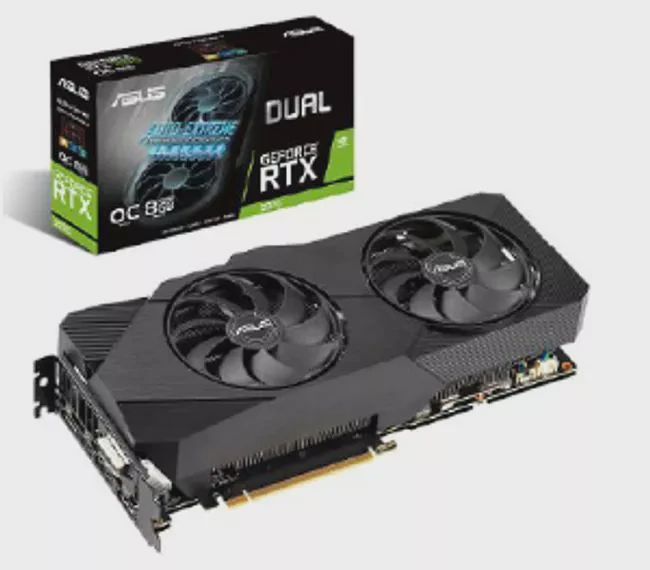ASUS DUAL-RTX2070-O8G-EVO-V2 Dual NVIDIA GeForce RTX 2070 EVO V2 OC Ed. Graphics Card - 8GB GDDR6